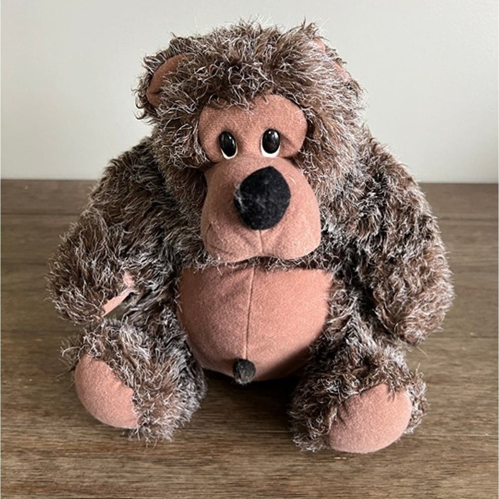 Carousel by Guy Brown Gorilla Ape Plush Stuffed Animal Shaggy Frosted Fur Toy